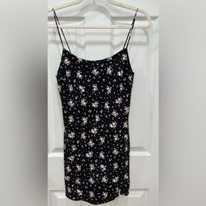 ASOS Design  Black Spaghetti Strap Floral Dress size 6